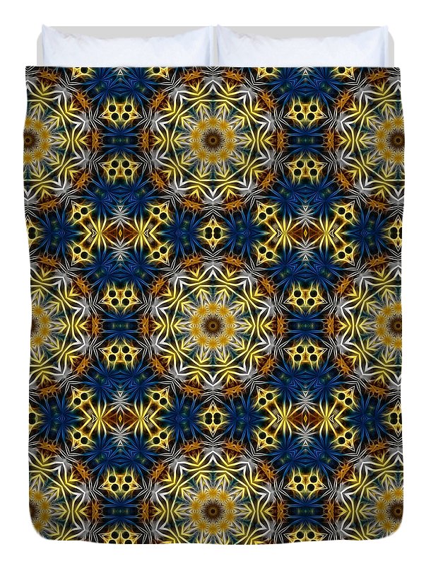 Blue and Yellow Kaleidoscope - Duvet Cover