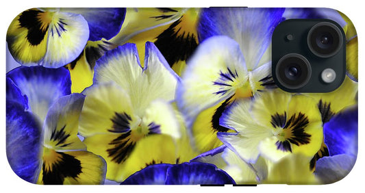 Blue and Yellow Pansies Collage - Phone Case