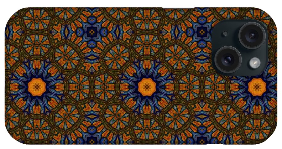 Blue and Yellow Sketchy Kaleidoscope - Phone Case