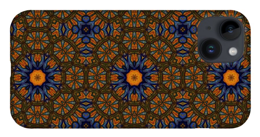Blue and Yellow Sketchy Kaleidoscope - Phone Case