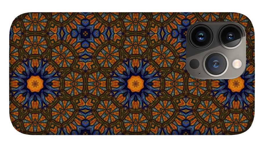 Blue and Yellow Sketchy Kaleidoscope - Phone Case
