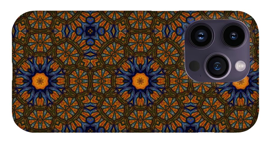 Blue and Yellow Sketchy Kaleidoscope - Phone Case