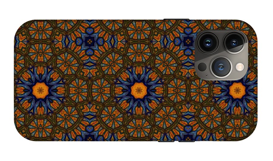 Blue and Yellow Sketchy Kaleidoscope - Phone Case