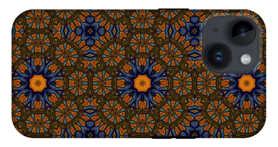Blue and Yellow Sketchy Kaleidoscope - Phone Case