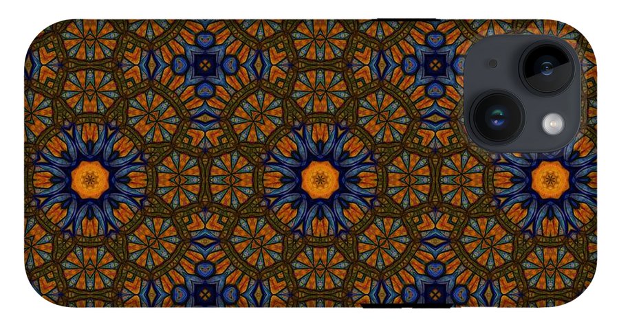 Blue and Yellow Sketchy Kaleidoscope - Phone Case