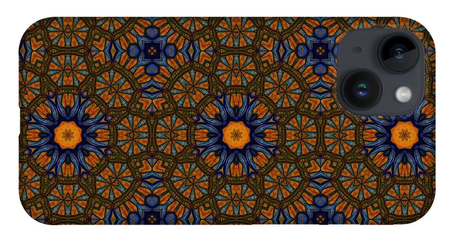 Blue and Yellow Sketchy Kaleidoscope - Phone Case