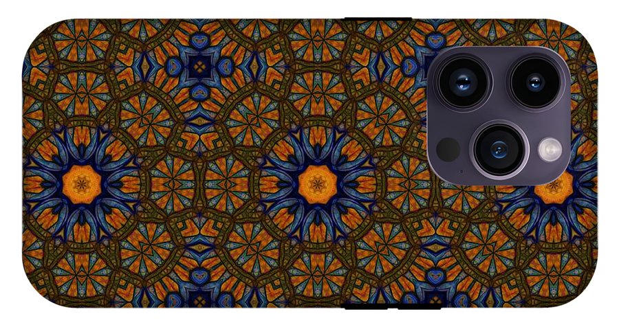 Blue and Yellow Sketchy Kaleidoscope - Phone Case
