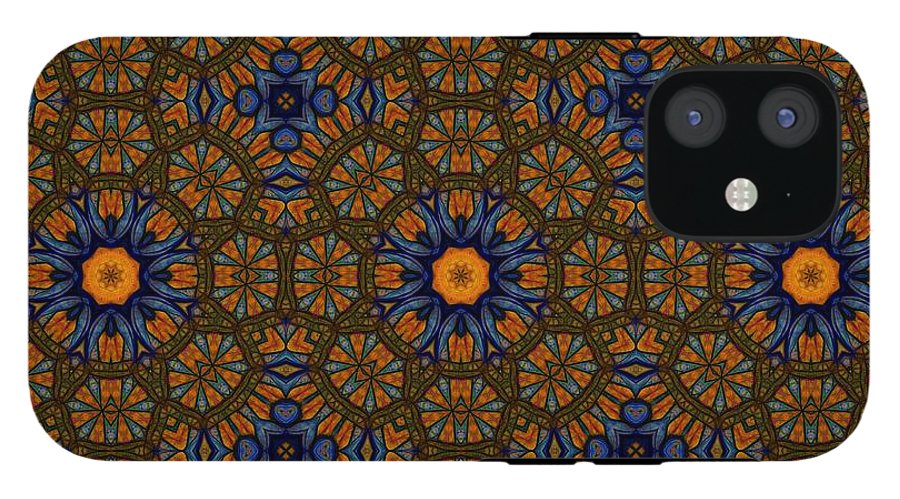 Blue and Yellow Sketchy Kaleidoscope - Phone Case