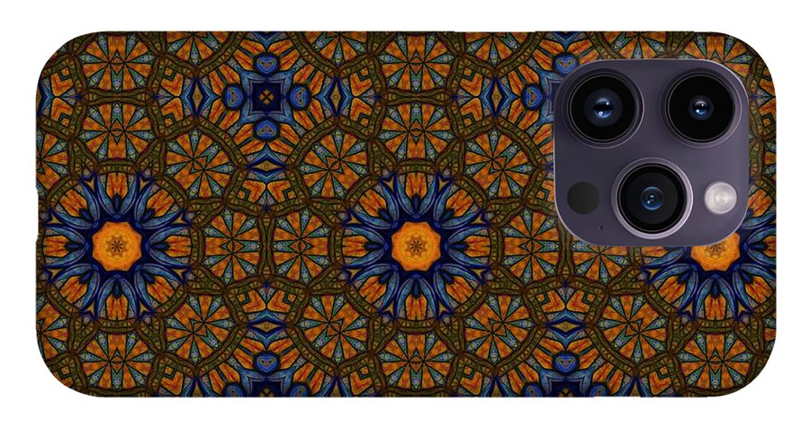 Blue and Yellow Sketchy Kaleidoscope - Phone Case