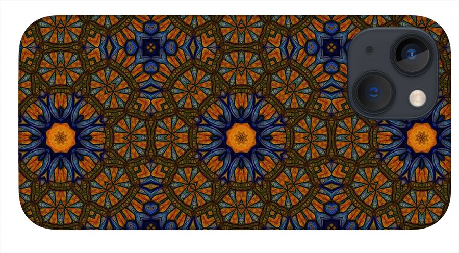 Blue and Yellow Sketchy Kaleidoscope - Phone Case