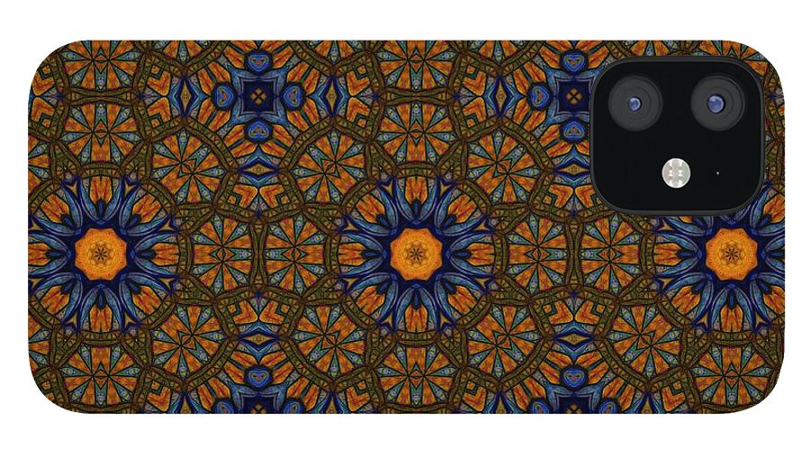 Blue and Yellow Sketchy Kaleidoscope - Phone Case