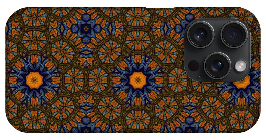 Blue and Yellow Sketchy Kaleidoscope - Phone Case