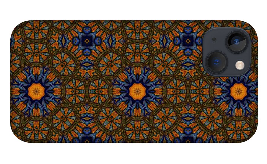 Blue and Yellow Sketchy Kaleidoscope - Phone Case