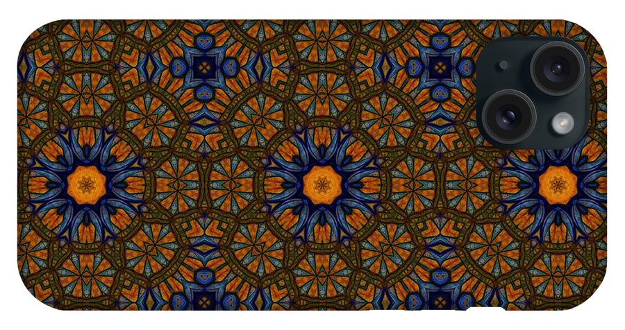 Blue and Yellow Sketchy Kaleidoscope - Phone Case