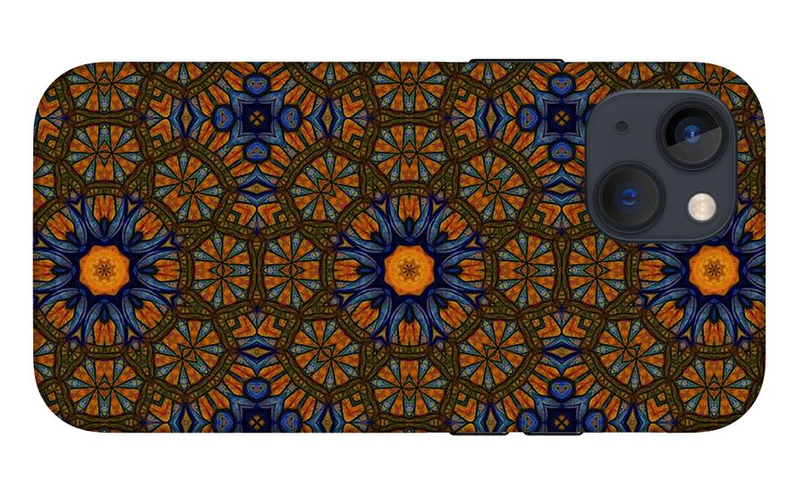 Blue and Yellow Sketchy Kaleidoscope - Phone Case