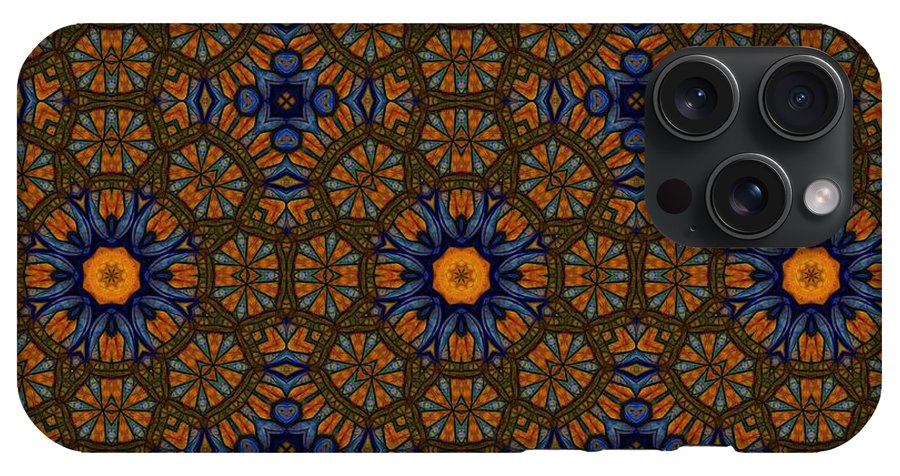 Blue and Yellow Sketchy Kaleidoscope - Phone Case