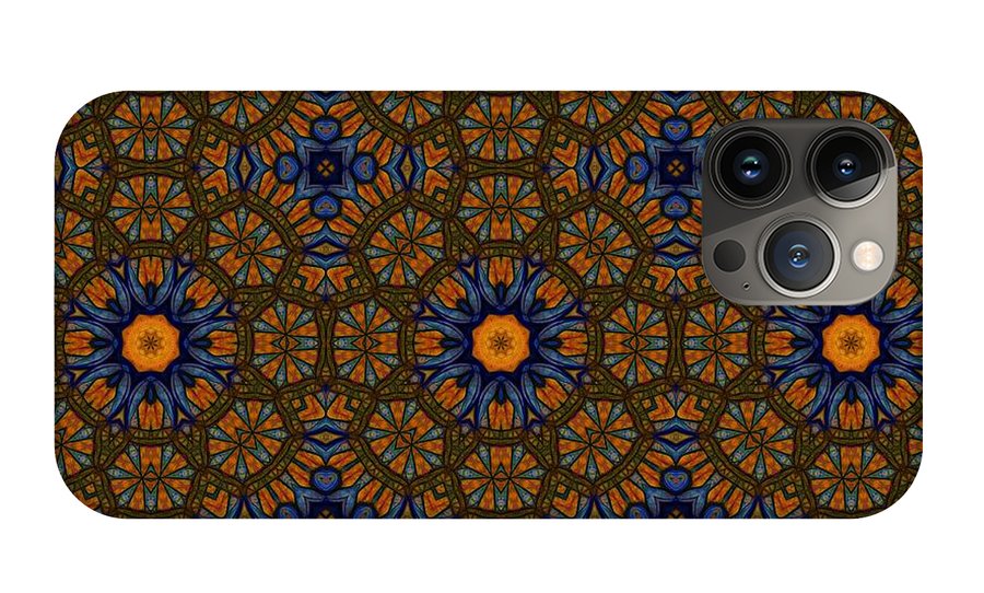 Blue and Yellow Sketchy Kaleidoscope - Phone Case