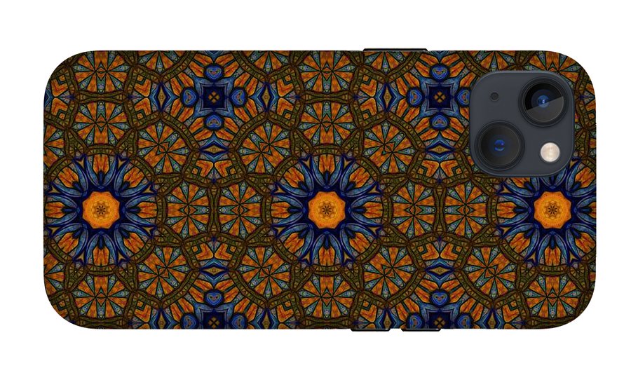 Blue and Yellow Sketchy Kaleidoscope - Phone Case