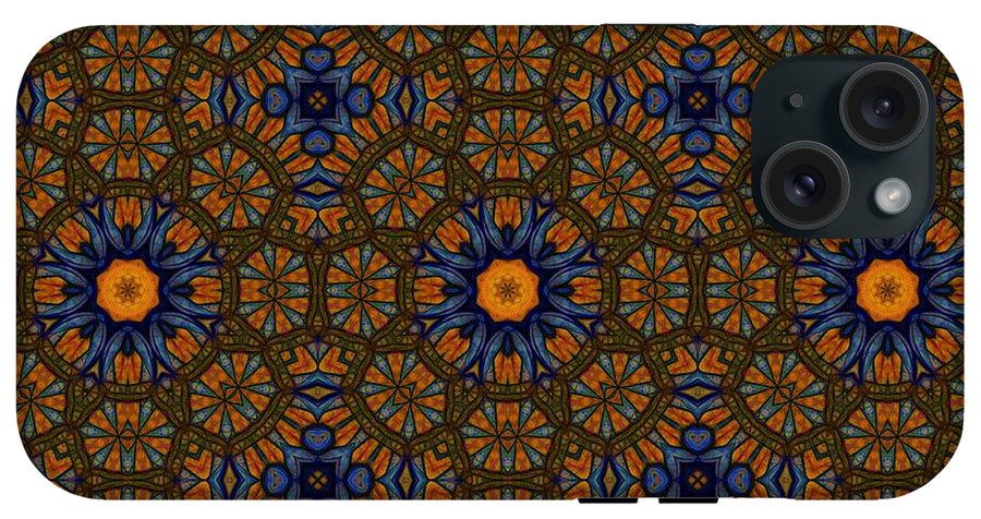 Blue and Yellow Sketchy Kaleidoscope - Phone Case