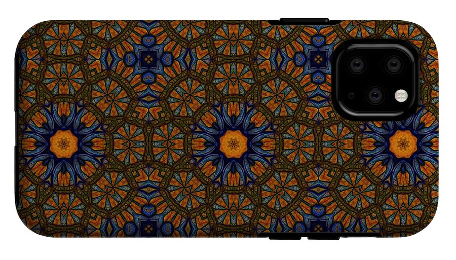 Blue and Yellow Sketchy Kaleidoscope - Phone Case