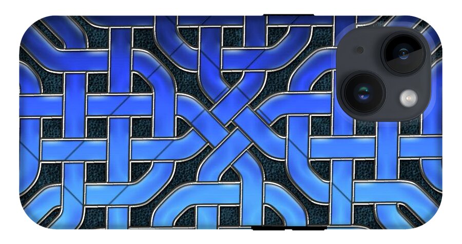Blue Celtic Knot Ice Glass - Phone Case