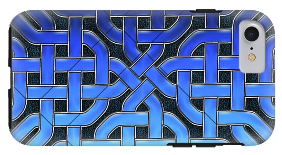 Blue Celtic Knot Ice Glass - Phone Case