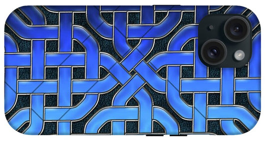 Blue Celtic Knot Ice Glass - Phone Case