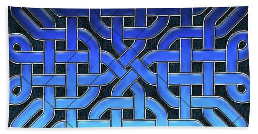Blue Celtic Knot Ice Glass - Beach Towel
