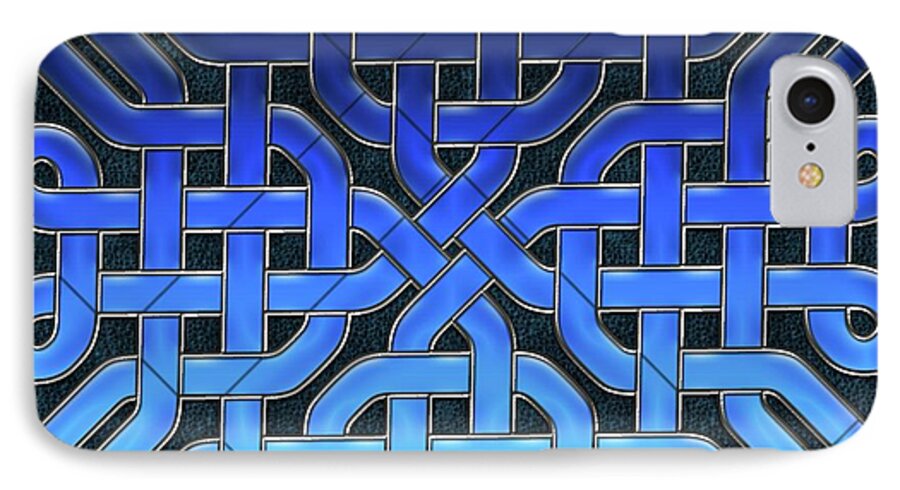 Blue Celtic Knot Ice Glass - Phone Case
