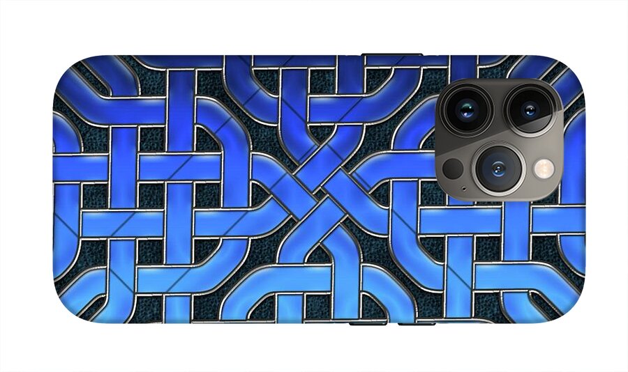 Blue Celtic Knot Ice Glass - Phone Case