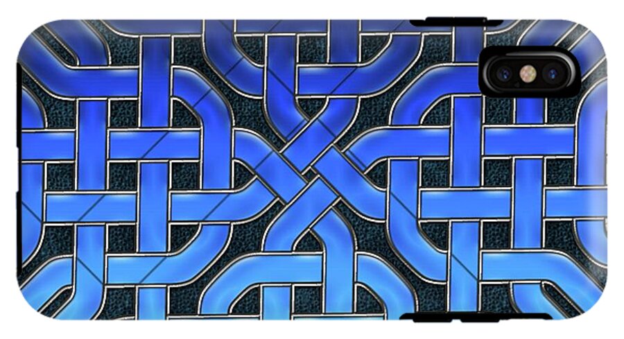 Blue Celtic Knot Ice Glass - Phone Case