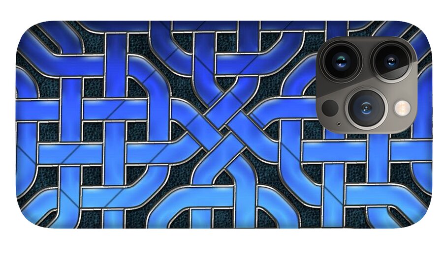 Blue Celtic Knot Ice Glass - Phone Case