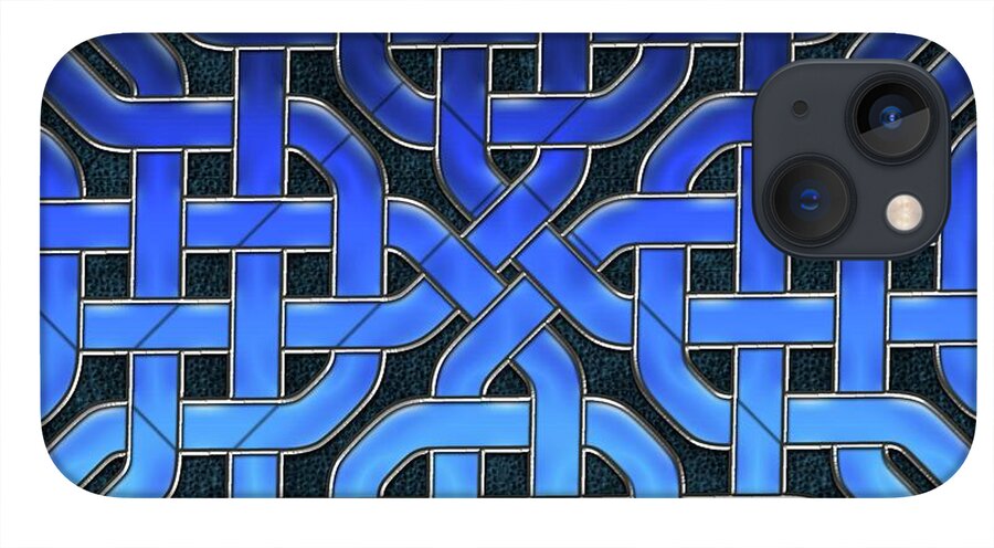 Blue Celtic Knot Ice Glass - Phone Case
