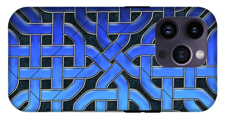 Blue Celtic Knot Ice Glass - Phone Case