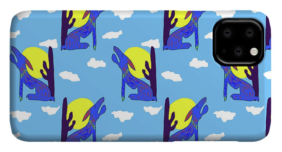 Blue Coyote Pattern - Phone Case