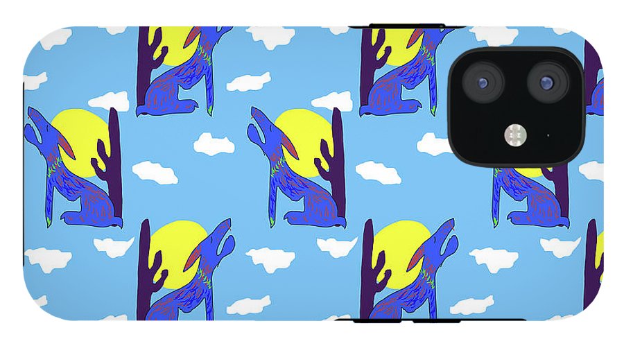 Blue Coyote Pattern - Phone Case