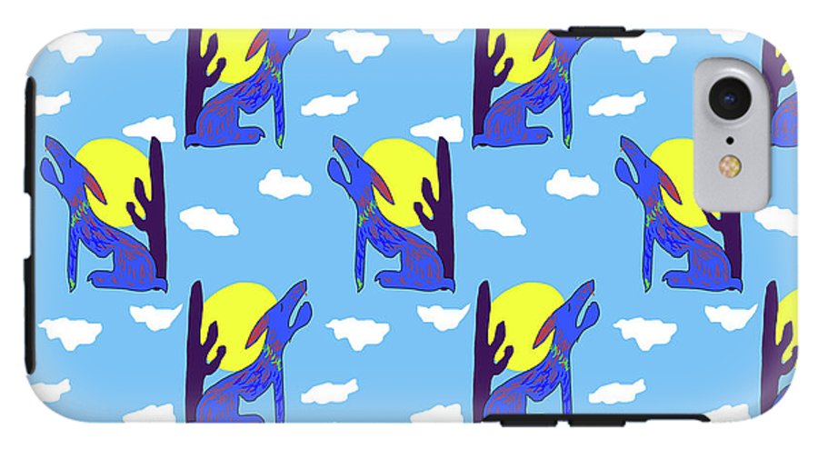 Blue Coyote Pattern - Phone Case