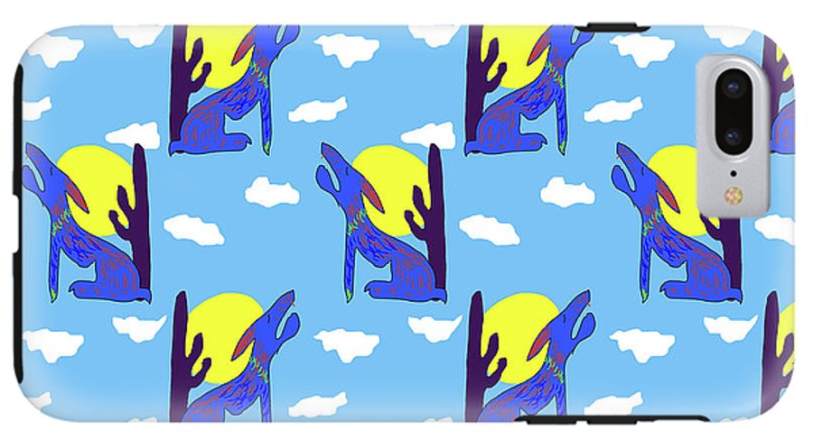 Blue Coyote Pattern - Phone Case