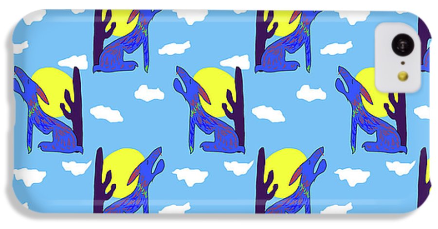 Blue Coyote Pattern - Phone Case