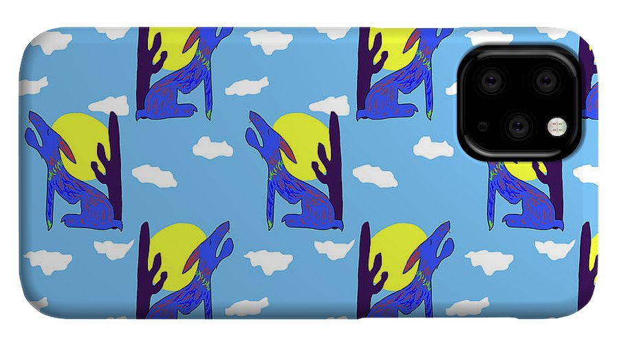Blue Coyote Pattern - Phone Case