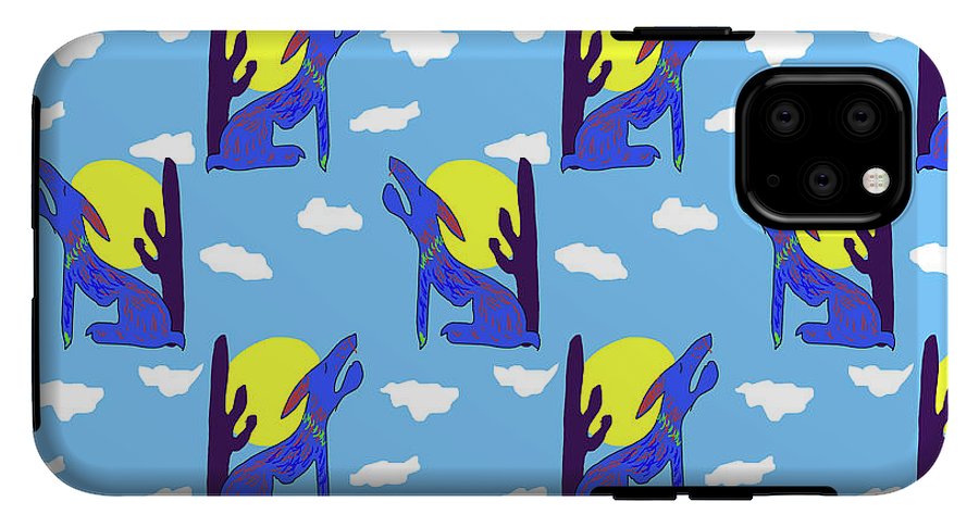 Blue Coyote Pattern - Phone Case