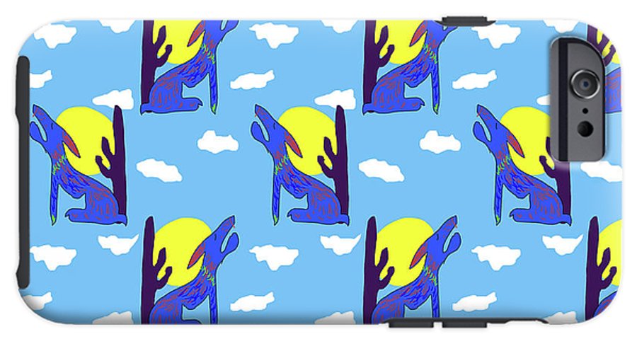Blue Coyote Pattern - Phone Case