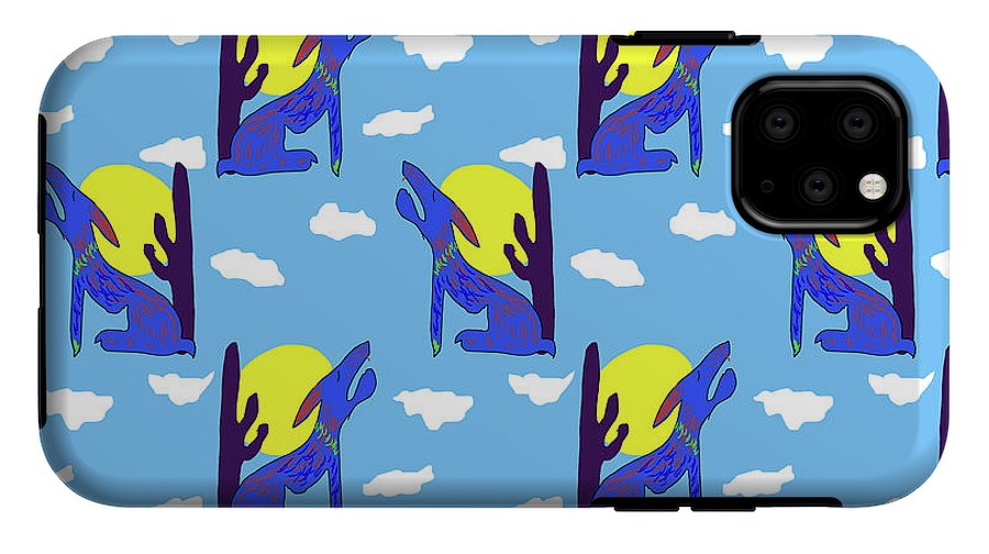 Blue Coyote Pattern - Phone Case