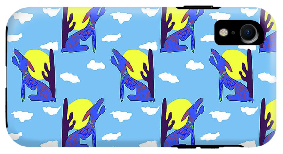 Blue Coyote Pattern - Phone Case