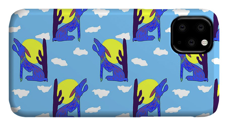 Blue Coyote Pattern - Phone Case