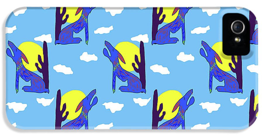 Blue Coyote Pattern - Phone Case