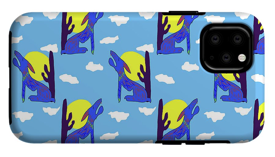Blue Coyote Pattern - Phone Case