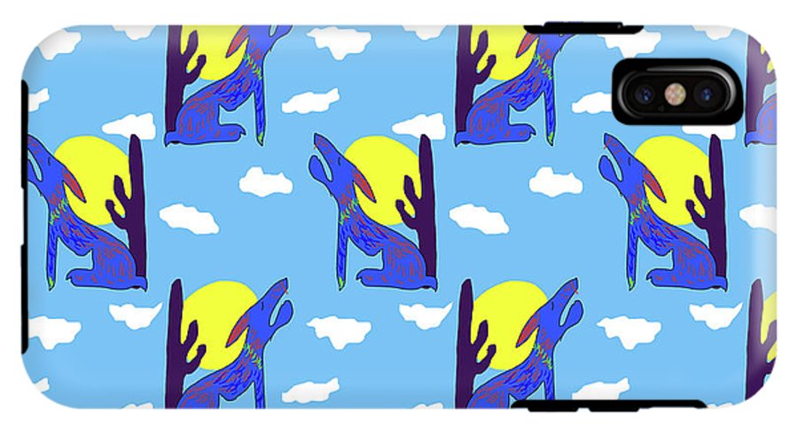 Blue Coyote Pattern - Phone Case