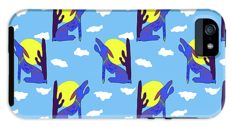 Blue Coyote Pattern - Phone Case