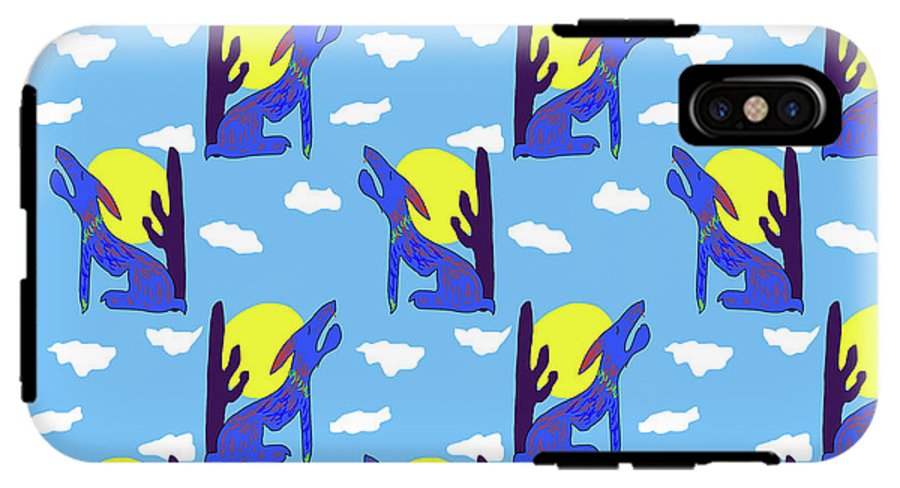 Blue Coyote Pattern - Phone Case